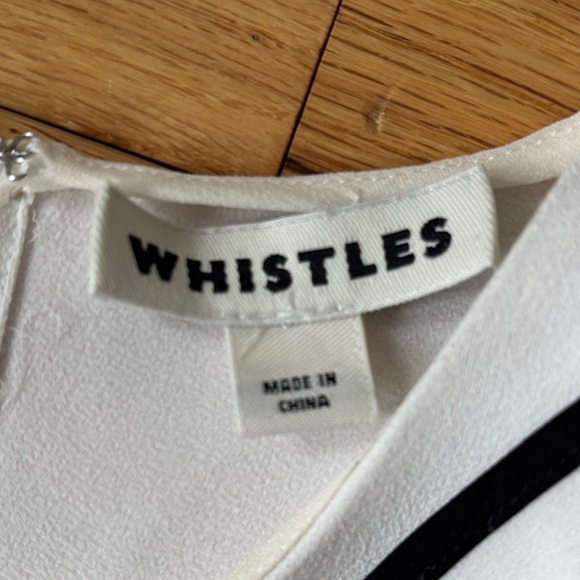 Whistles Jessica Off The Shoulder Ruffled White Black Lining Tank Blouse Top 2 - Picture 8 of 12